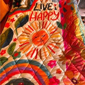 NATURAL LIFE BEACH CAMPING LIVE HAPPY BLANKET